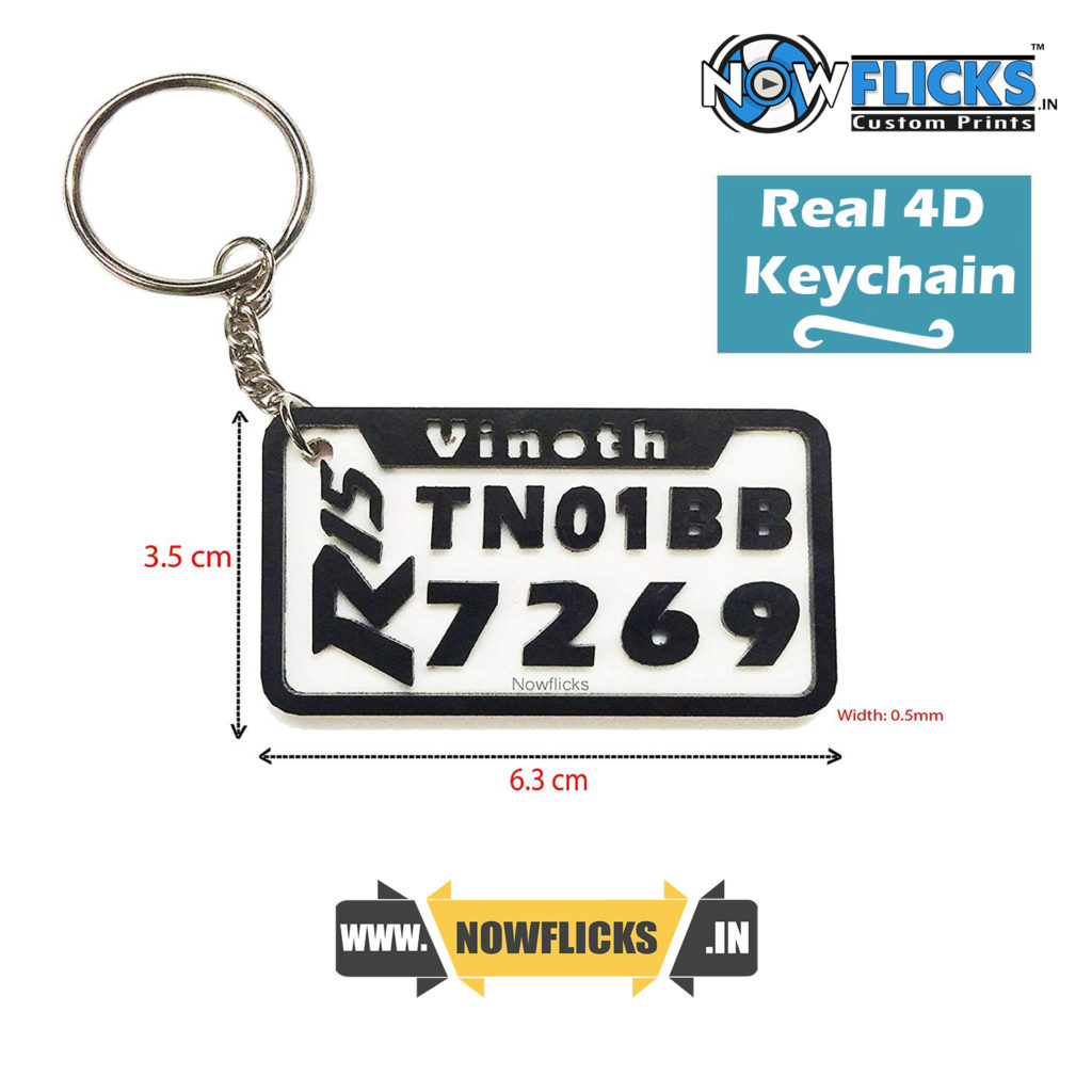 Real 4D Number Plate keychain Bike / Car Nowflicks Online Store