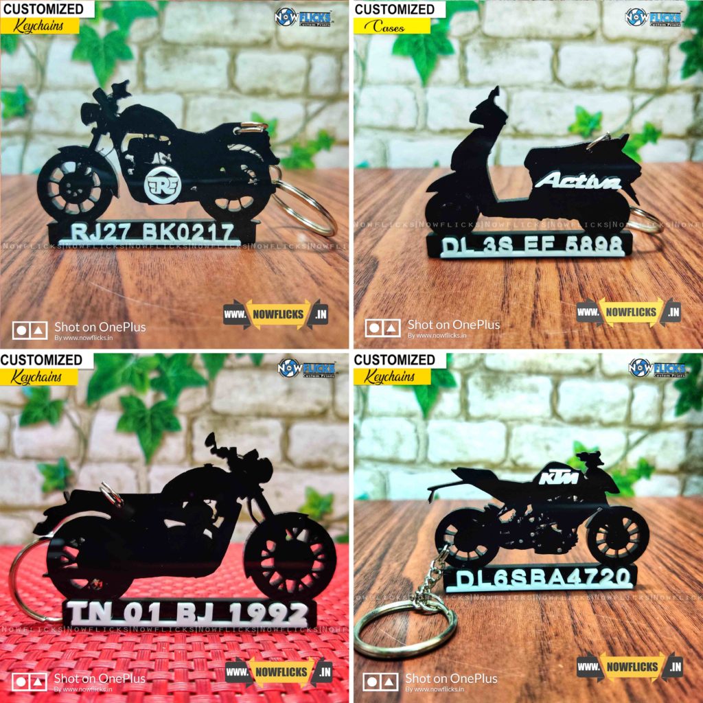 royal enfield bike shape keychain